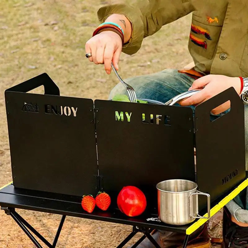 Four-Fold Gas Stove Wind Shield Outdoor Picnic Cooking IN USA.