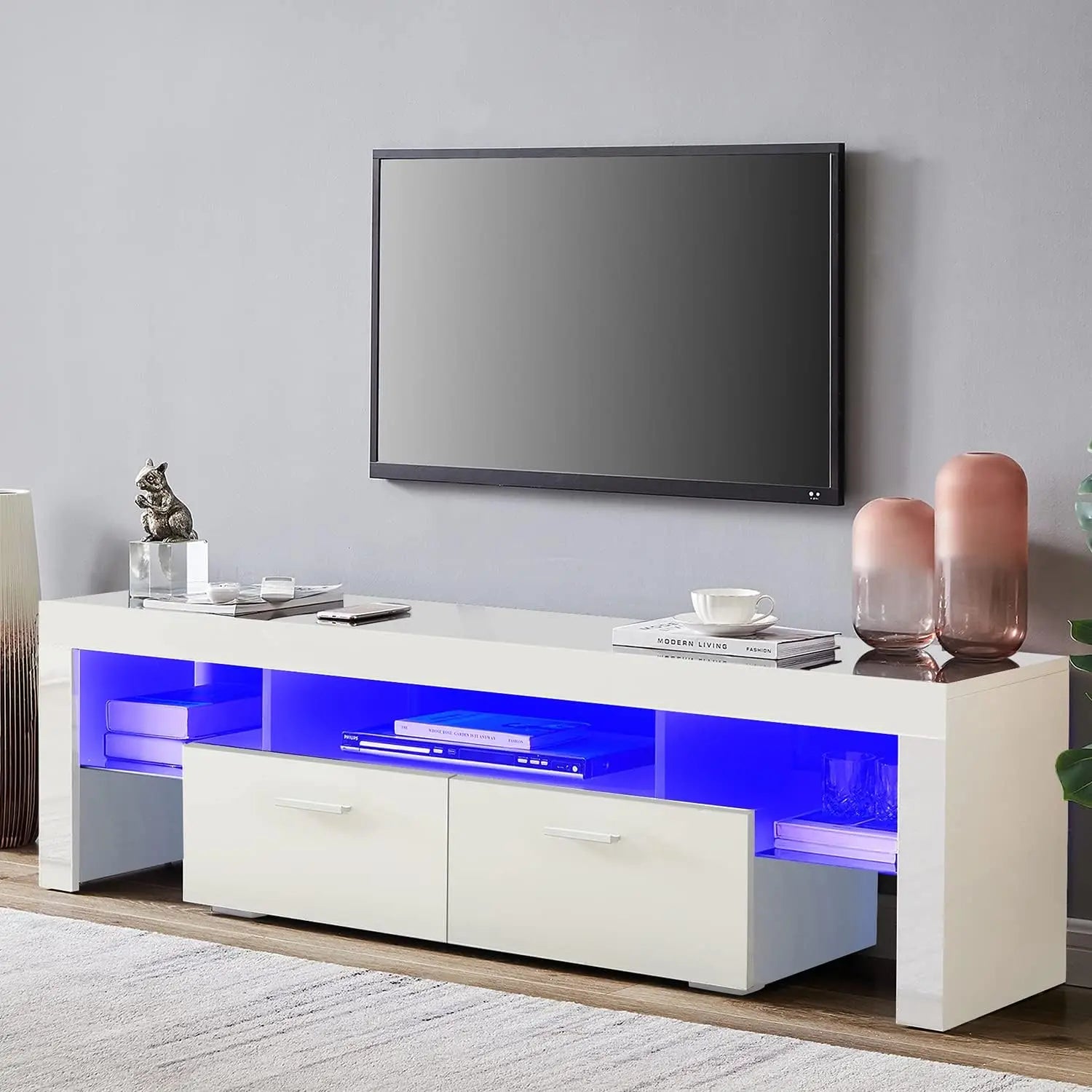 LED TV Stand High Gloss TV Entertainment Center in USA.