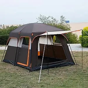 Large tent people family cabin straight wall doors windows net in USA