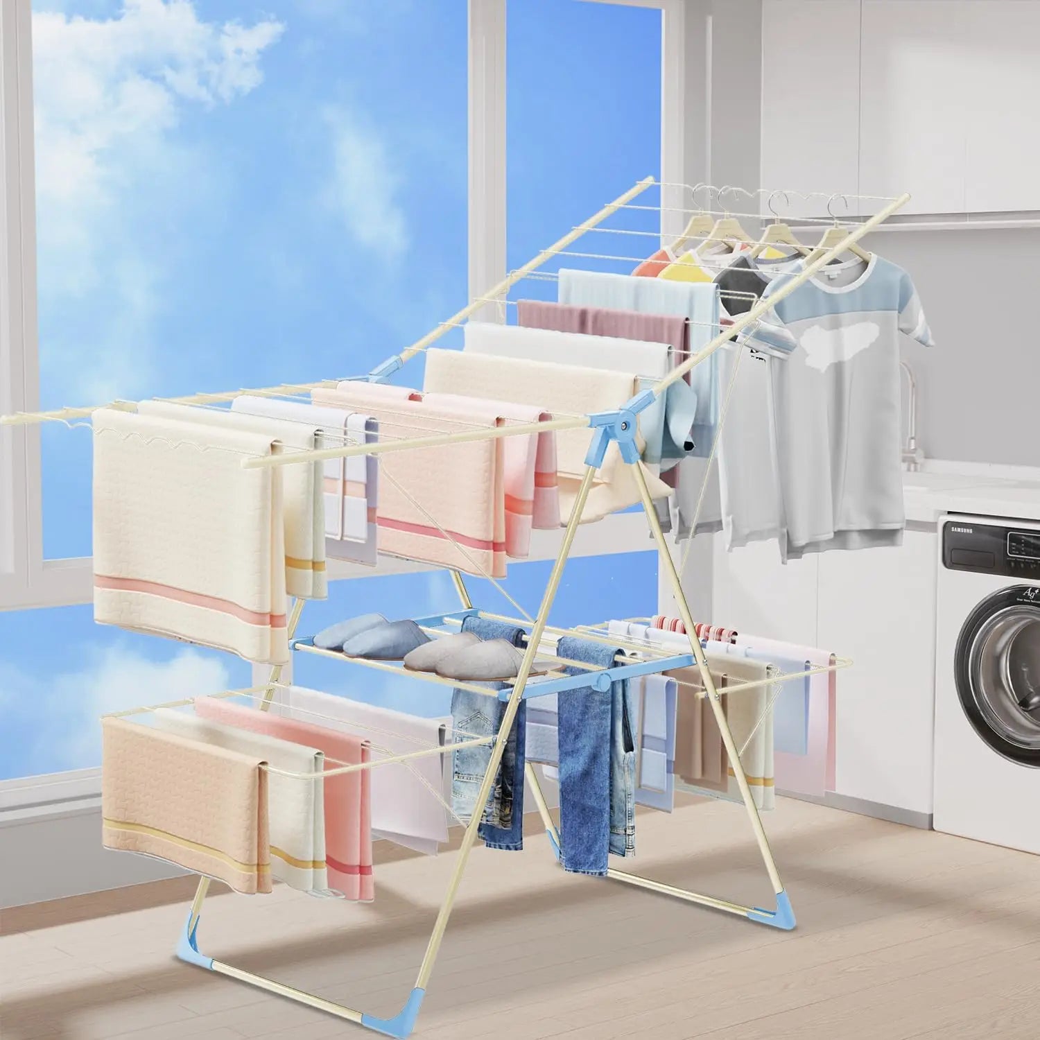 Clothes Drying Rack Foldable, Large Laundry Drying IN USA.