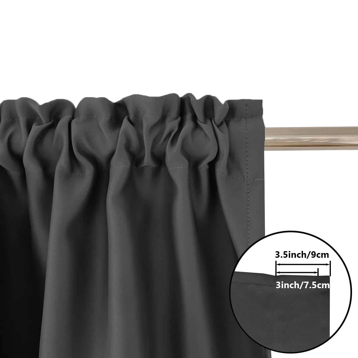 Valance Curtains Blackout Thermal Insulated Rod Pocket Window in USA