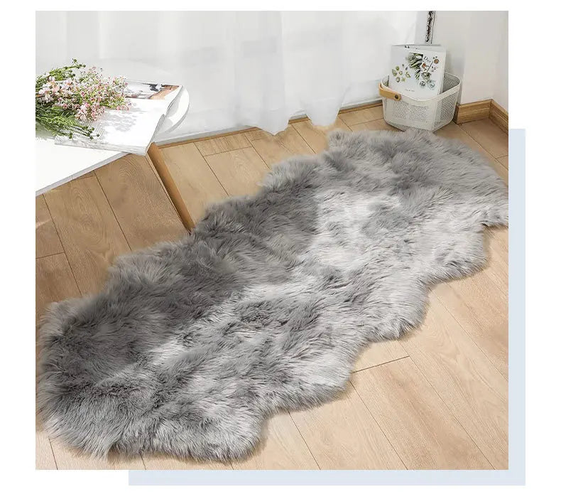 Soft Sheepskin Bedroom Carpet Imitation Wool Pad Long Hair