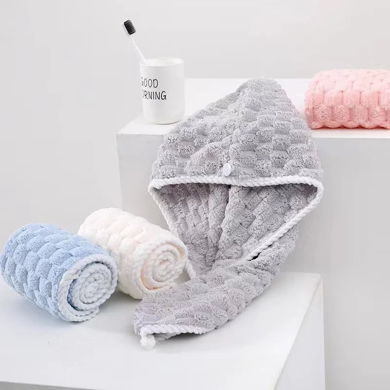 Women Long Hair Drying Towel Fast Drying Hair Cap