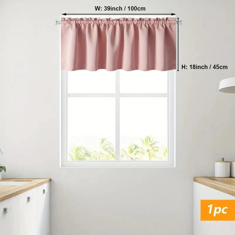 Stylish Solid Color Blackout Curtain Valance Blocks Light Enhances in USA