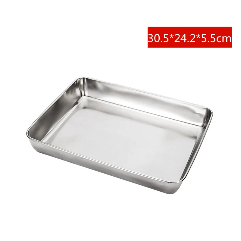 Thicken Stainless Steel Food Storage Tray Rectangular in USA.