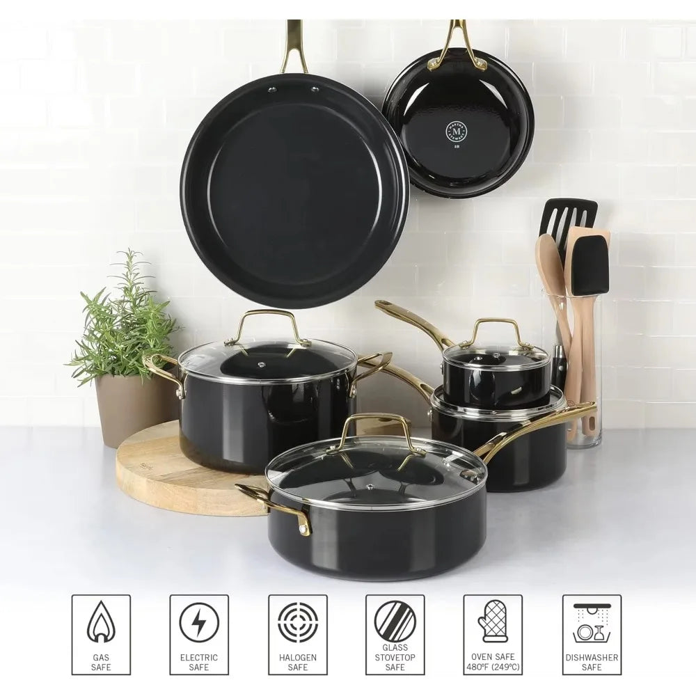 Martha Stewart Lockton 14 Piece Premium Non-Stick Heavy-Gauge Aluminum