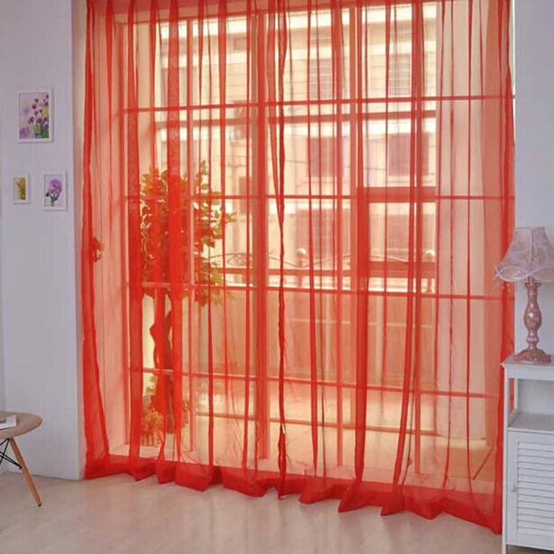 Tulle Curtains The Kitchen Living Room Solid Sheer Curtains in USA.