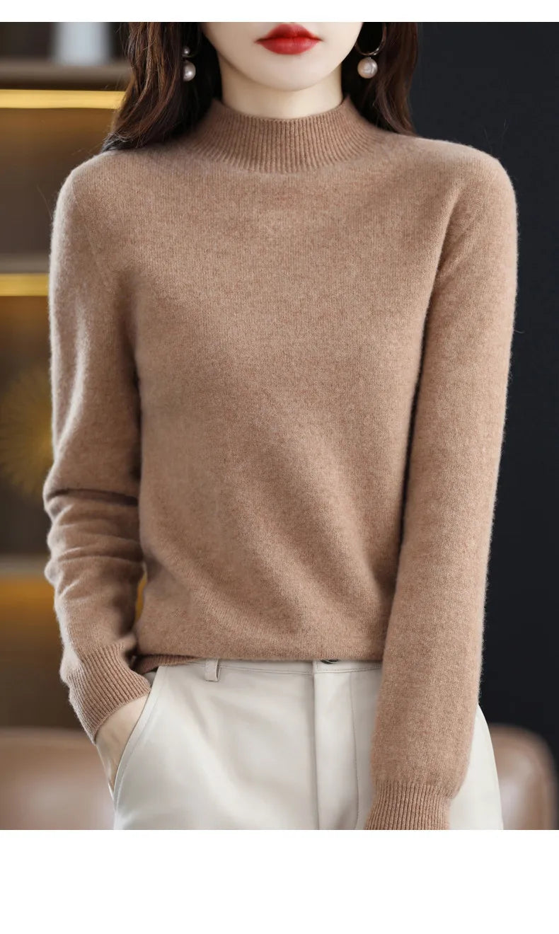 Pure Wool Half-neck Pullover In Autumn And Winter New Cashmere in USA