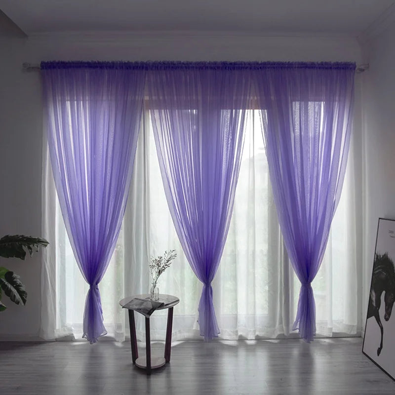 Solid White Tulle Sheer Window Curtains Living Room Bedroom in USA