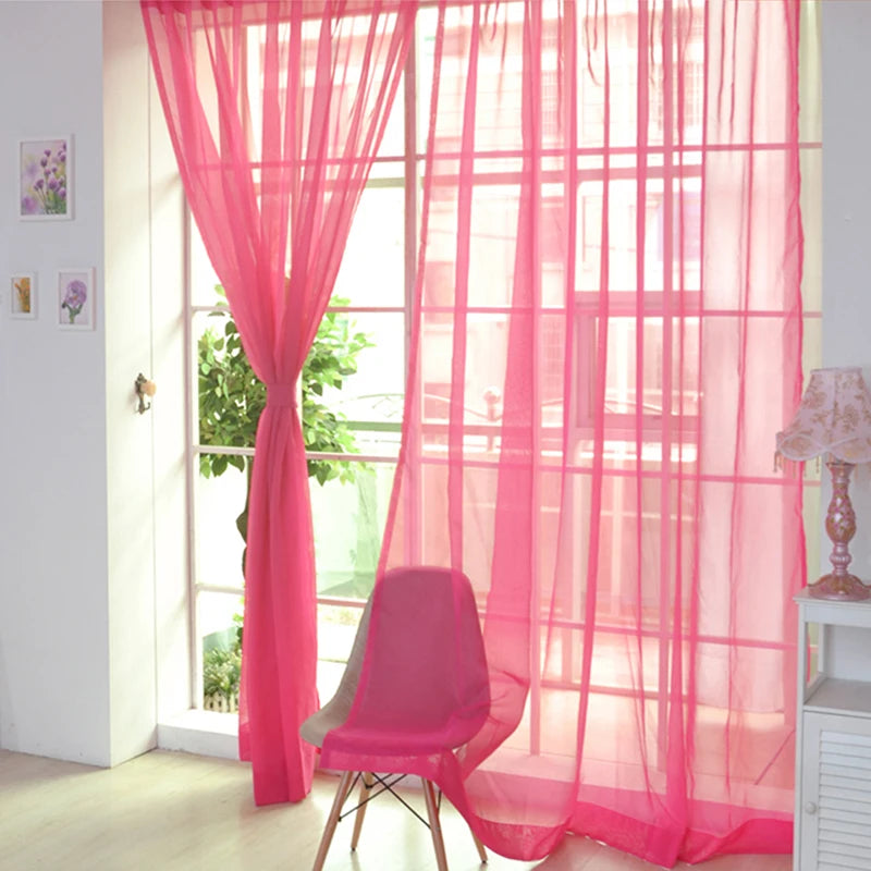 Tulle Curtains The Kitchen Living Room Solid Sheer Curtains in USA.