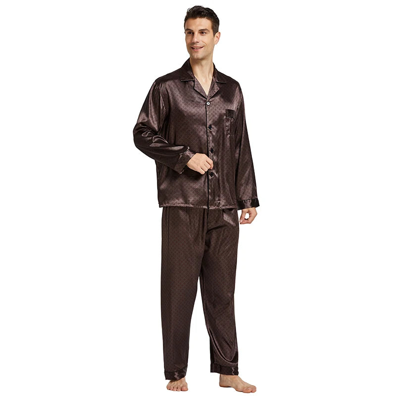 Tony&Candice Men's Satin Silk Pajama Set Men Pajamas Silk in USA