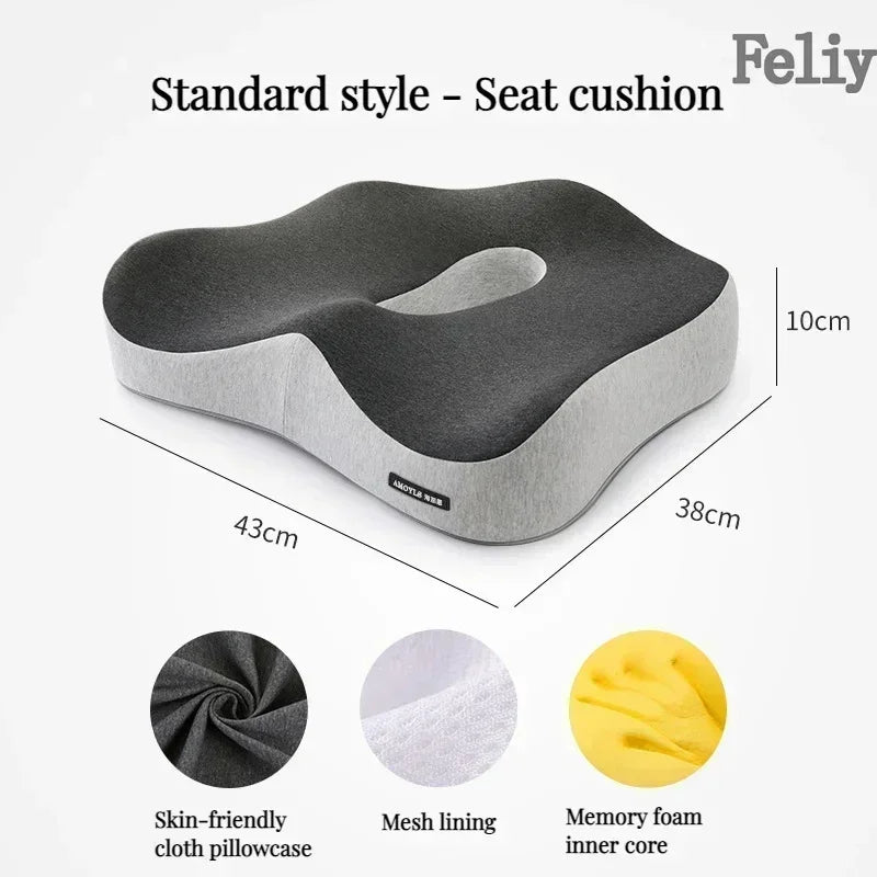 Memory Foam Office Chair Cushion Car Seat Support Waist