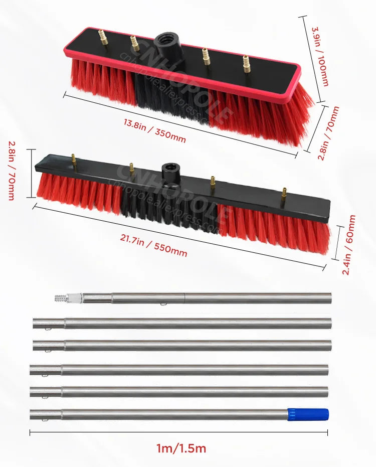 Solar Panel Cleaning Brush Kit with Extension Pole IN USA.