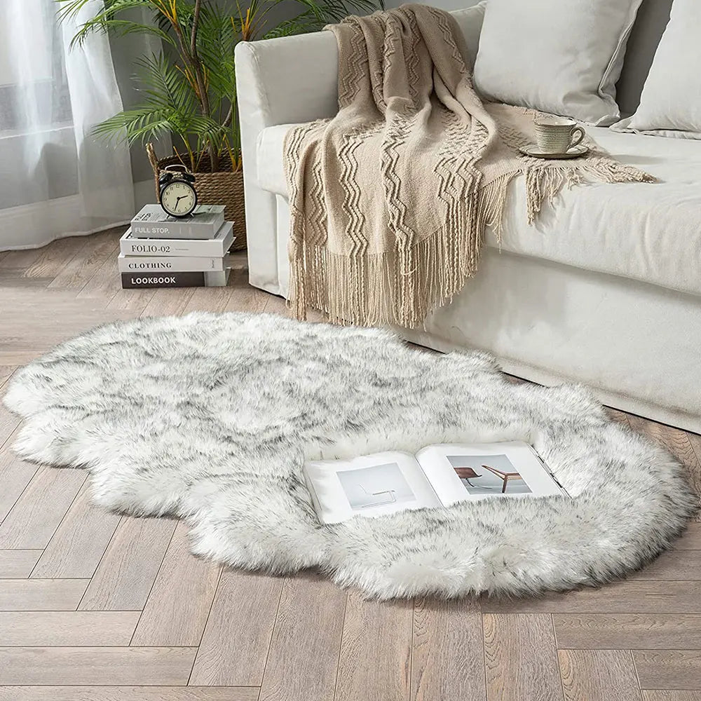 Soft Sheepskin Bedroom Carpet Imitation Wool Pad Long Hair