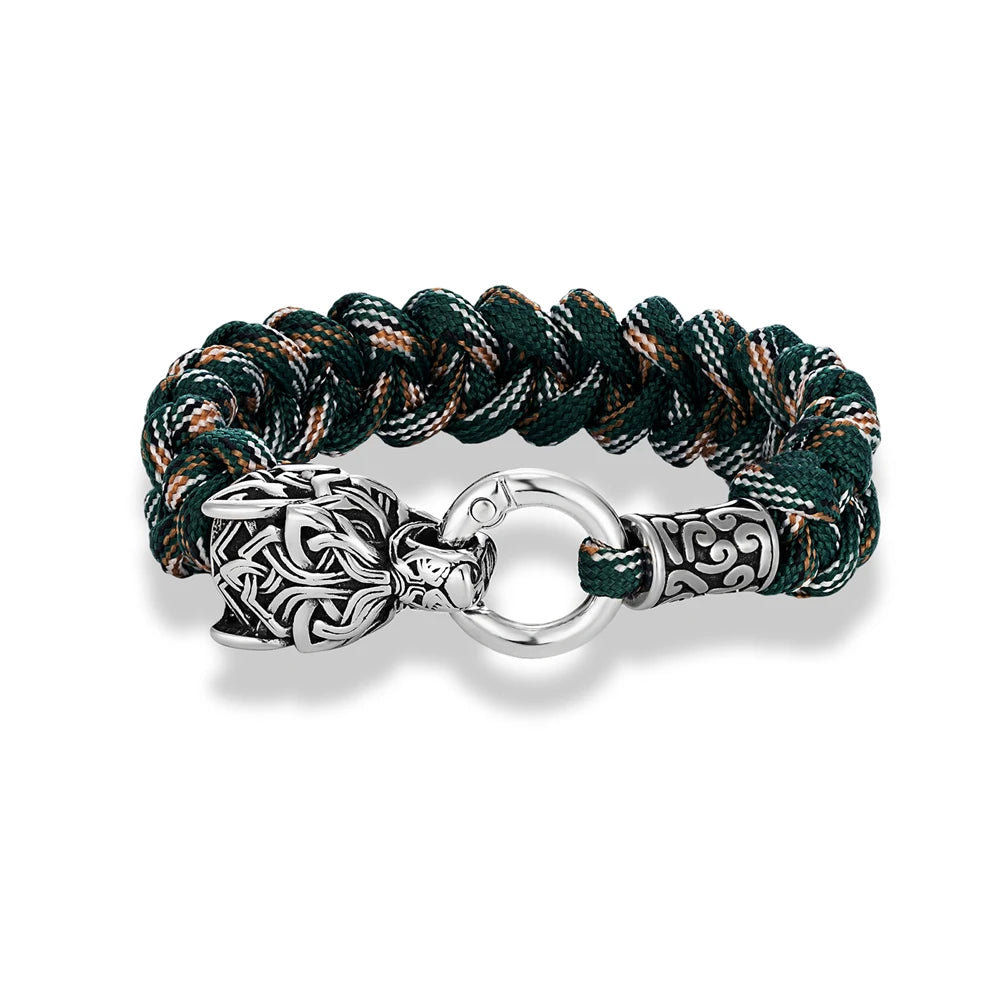 Norse Celtic Wolf Braided Paracord Rope Survival Bracelet in USA