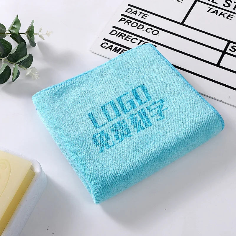 Custom LOGO Towel Free Laser Embossing Lettering Microfiber