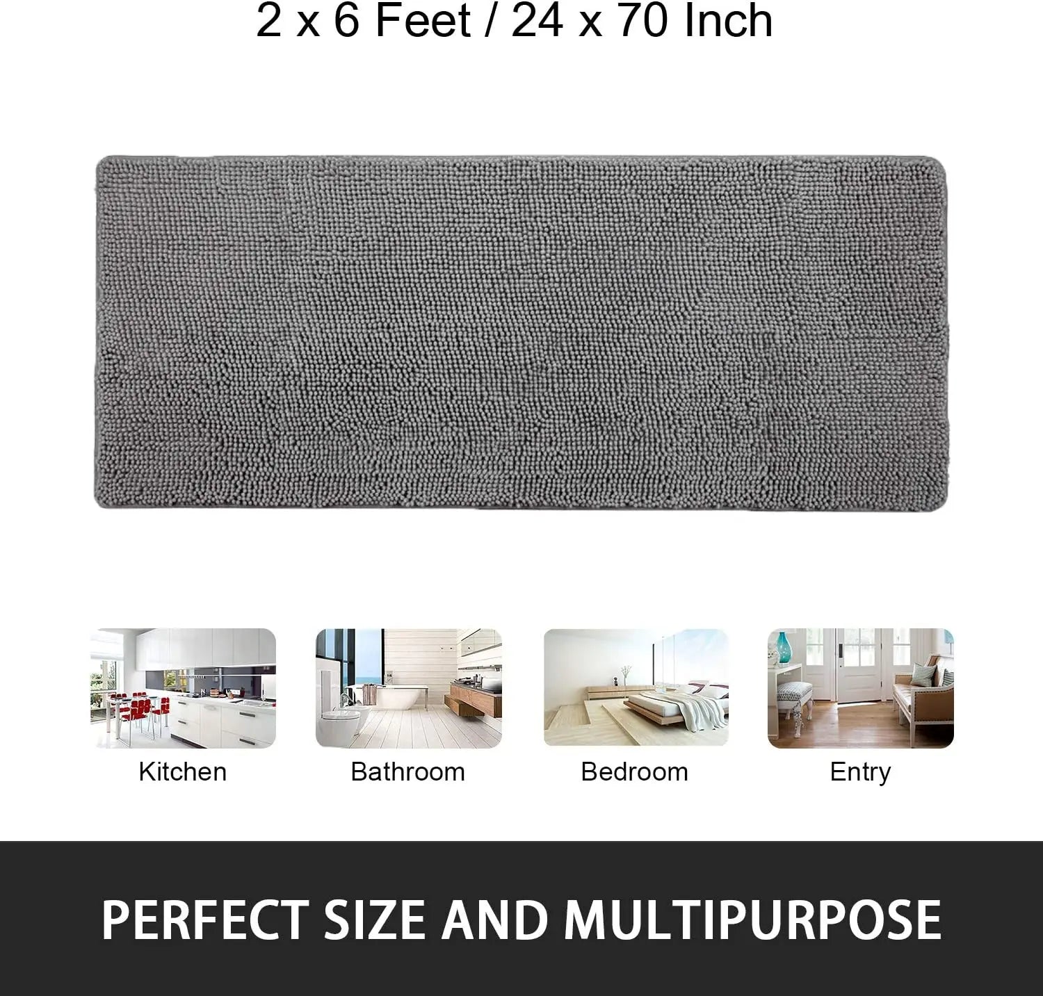 Non-slip super absorbent Bath mat Soft pile Foot mat Bathroom