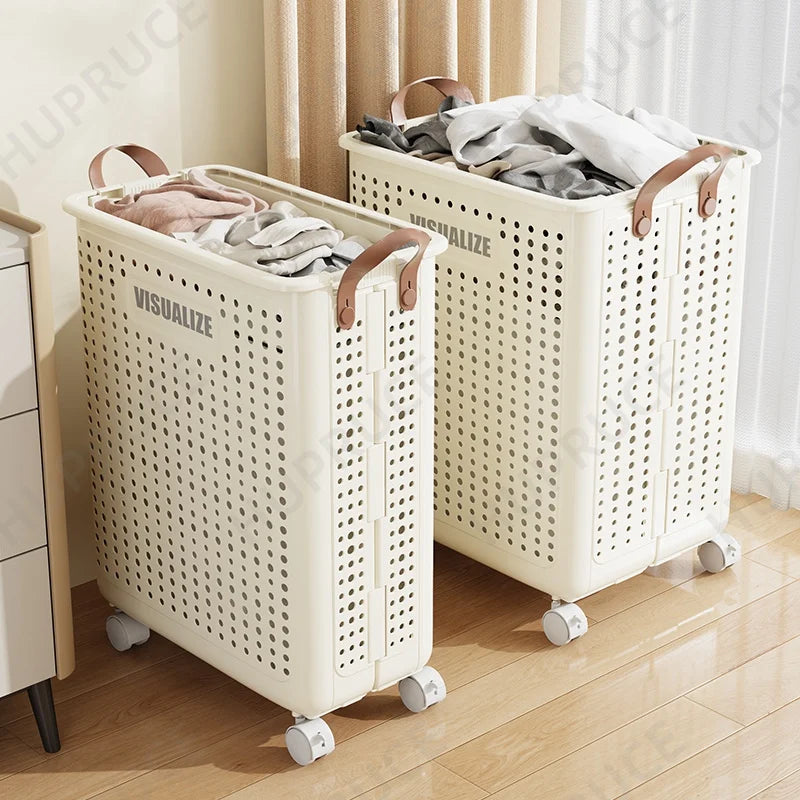 Foldable Laundry Basket hamper casters Washing Clothes in USA