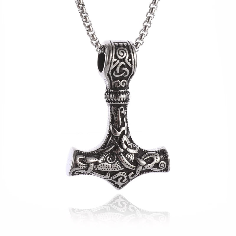 Stainless Steel Nordic Celtic Hammer Pendant Necklace in USA