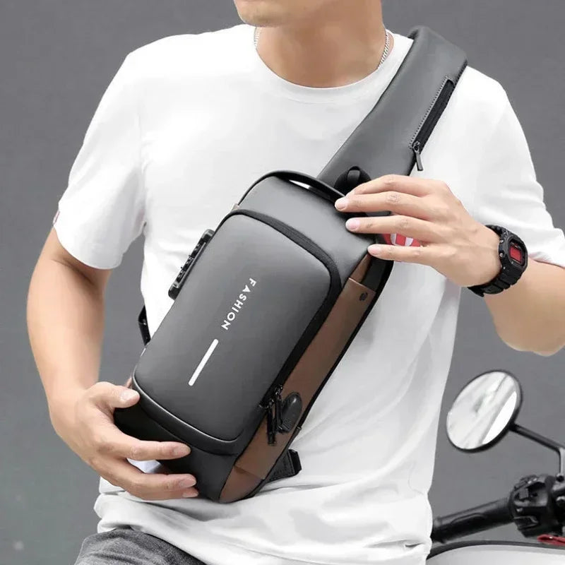 Men Anti Theft Chest Bag Shoulder Bags USB Charging in USA