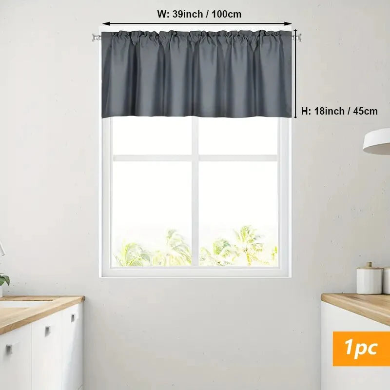 Stylish Solid Color Blackout Curtain Valance Blocks Light Enhances in USA