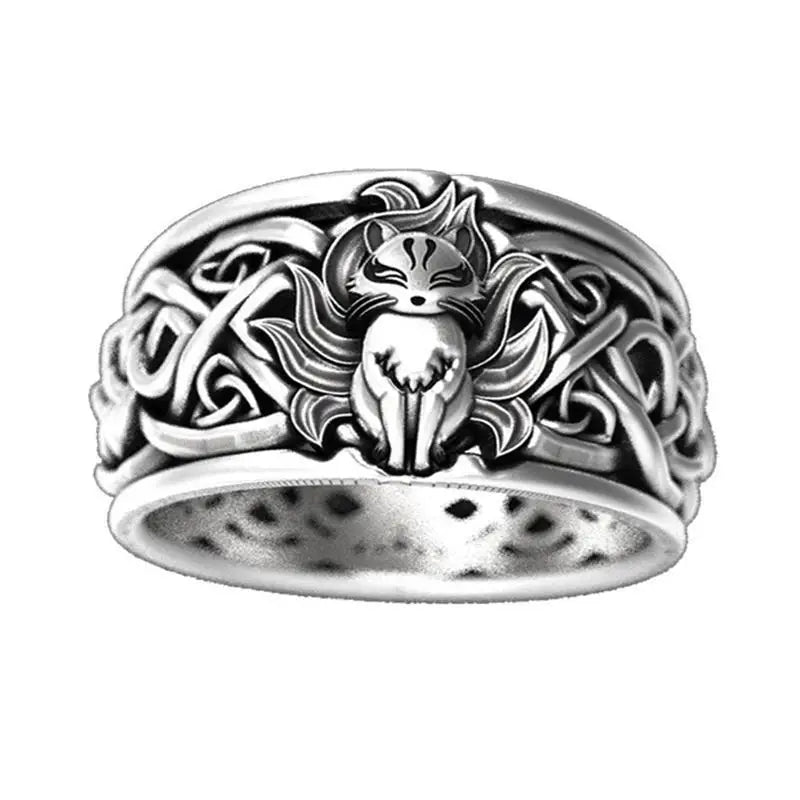 Vintage Nine Tailed Fox Rings Women Girls Viking Men Trendy Ring in USA