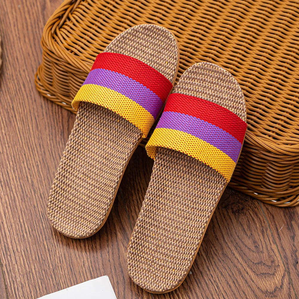 Summer Linen Women'S Slippers Flat Sandals Home in USA