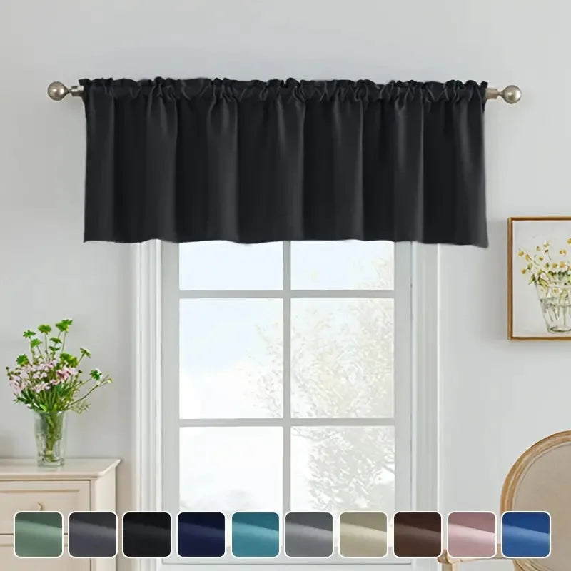 Stylish Solid Color Blackout Curtain Valance Blocks Light Enhances in USA