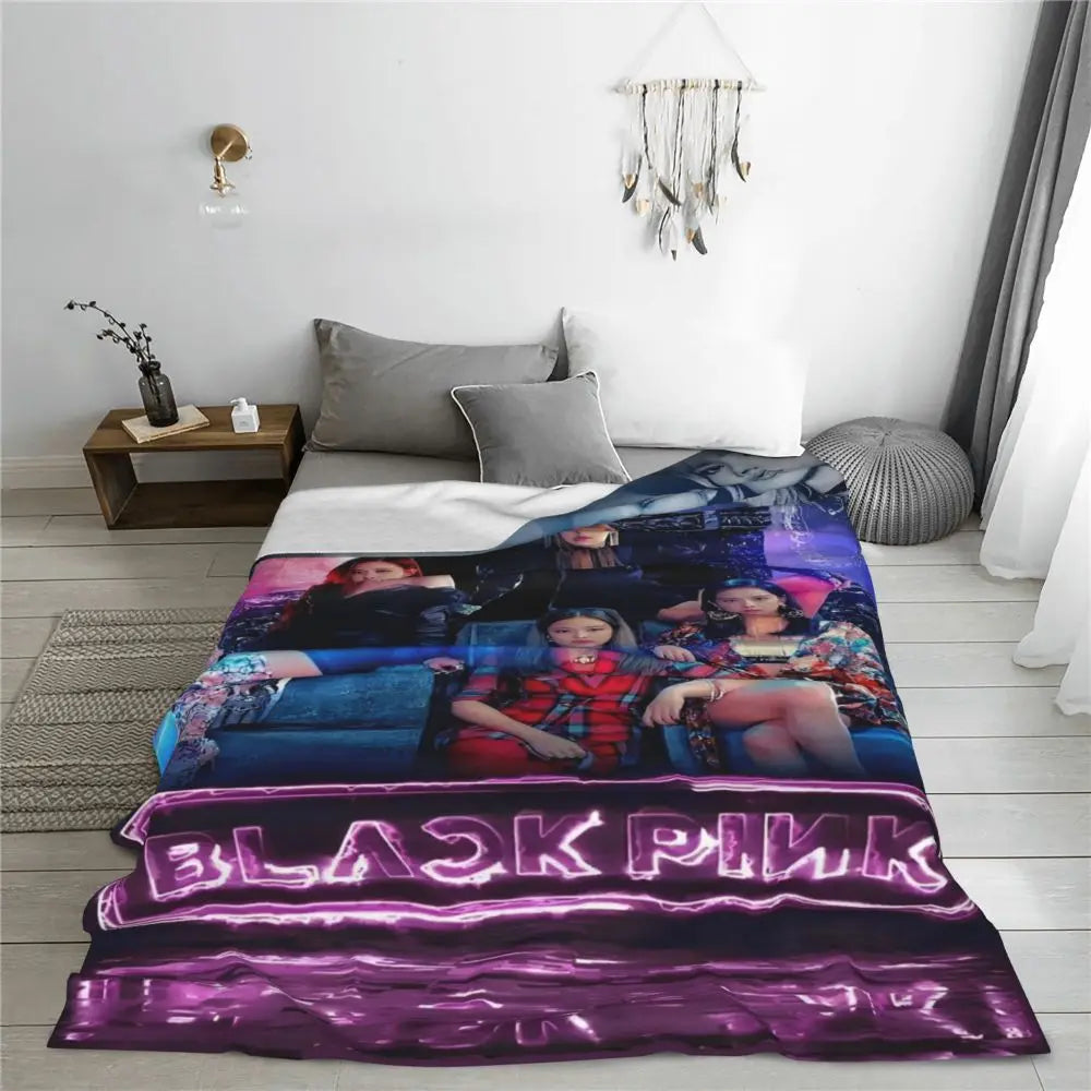 Music Idol Black-Pinks Girl Blankets Flannel All Season in USA