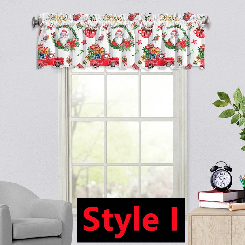 Christmas Window Curtain Christmas Valance Decoration Bedroom in USA