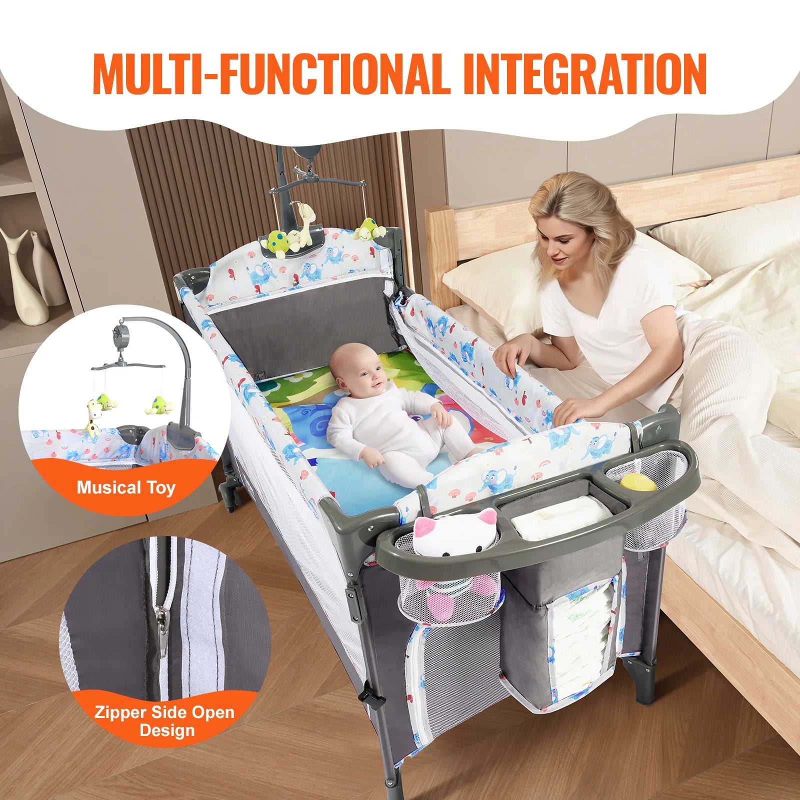 Fold Portable Baby Bassinet Bedside Sleeper Storage Basket in USA