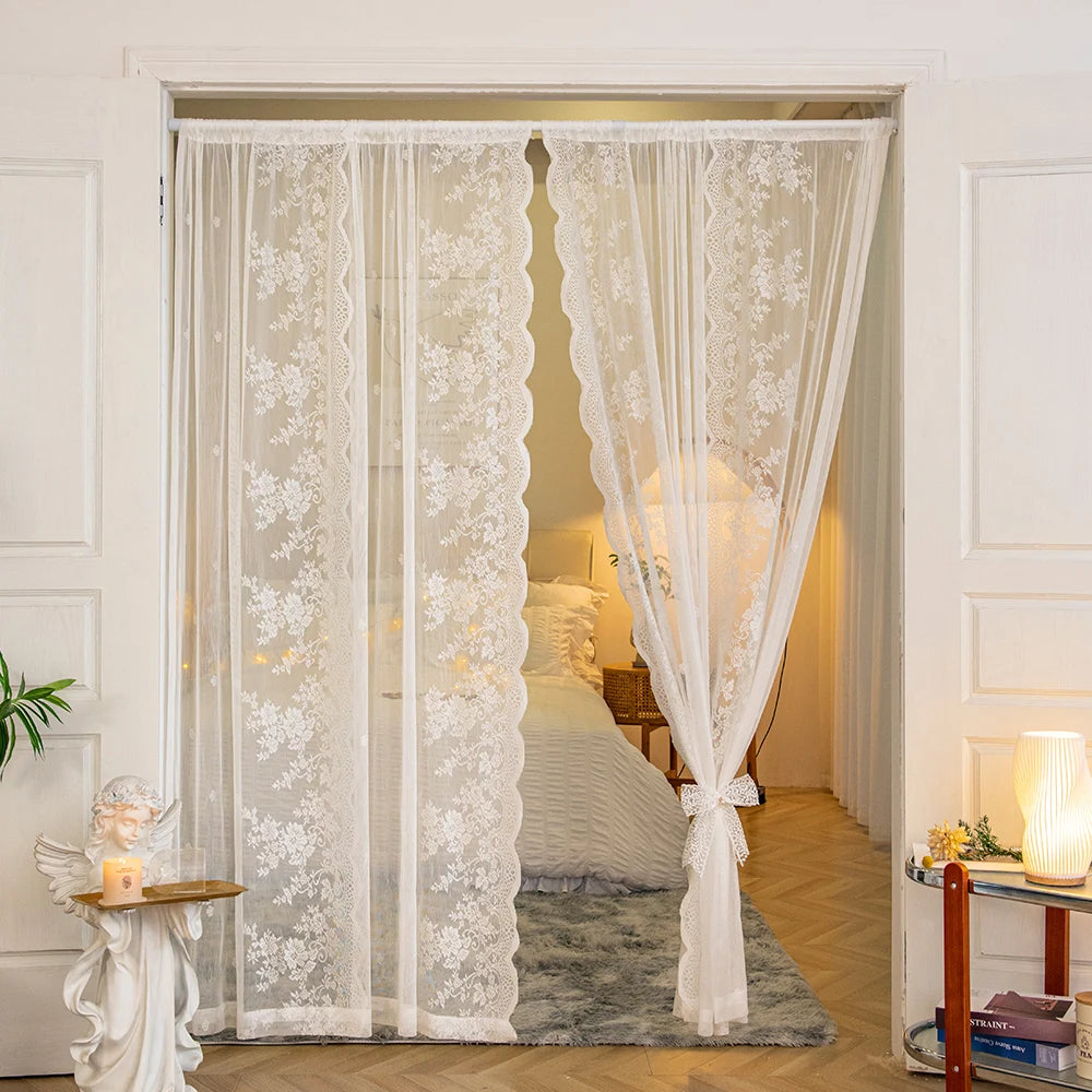 YanYangTian Romantic Lace Sheer Rod Pocket Luxury Curtain IN USA.