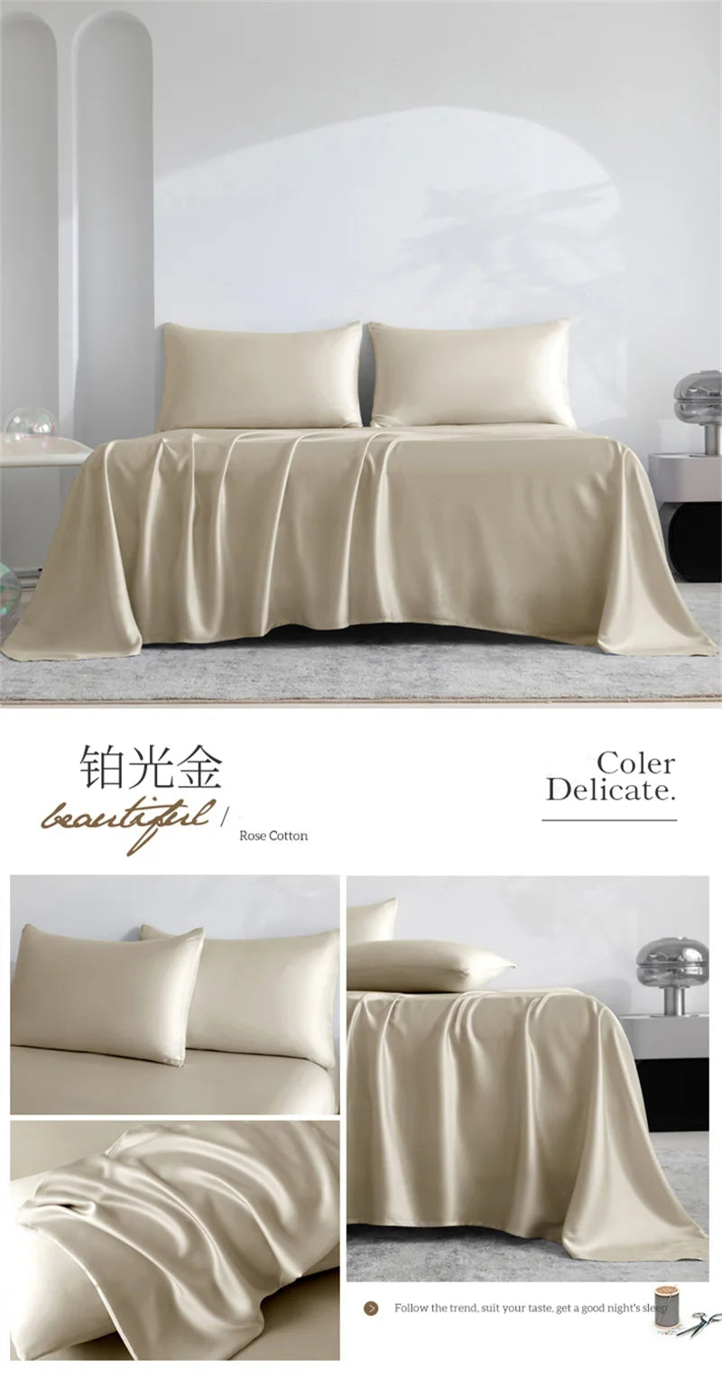 Home 100% Bamboo Flat Sheet 1Pc Luxury Soft Bed Sheet Cover Single Dou