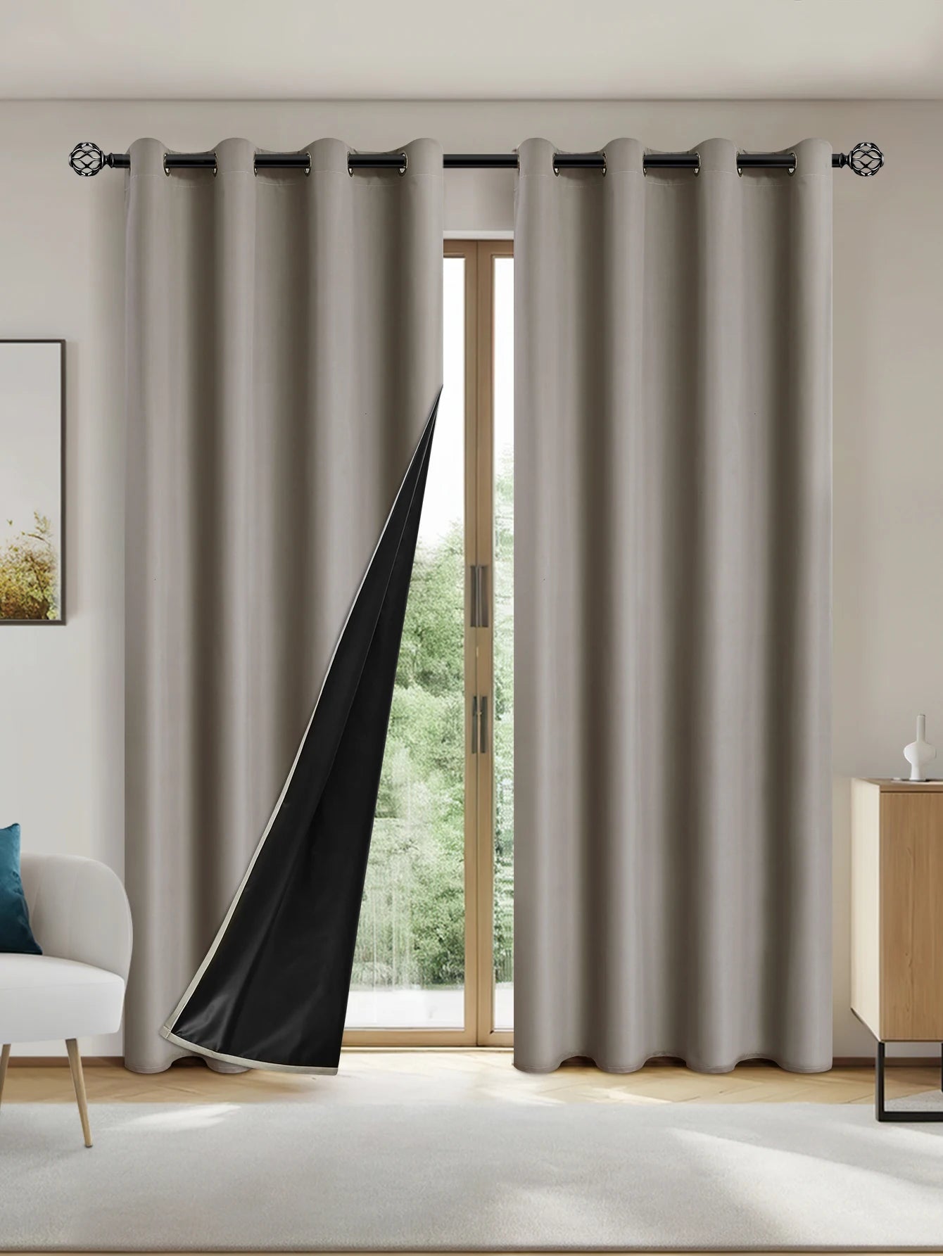 Solid color full shading sun protection Blackout curtains in USA