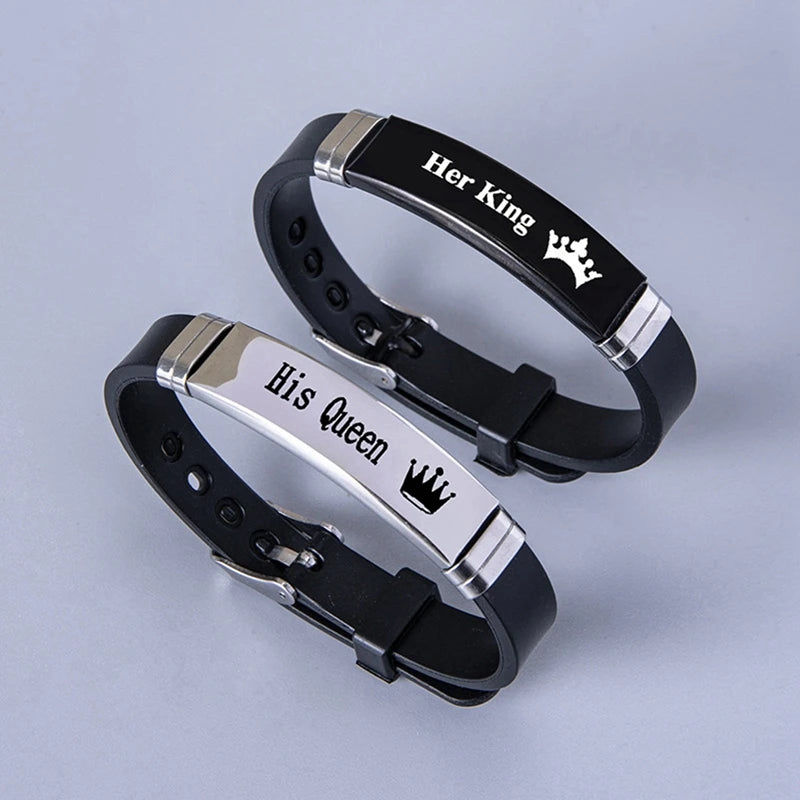 His Queen Trendy Sport Silicone Couple Bracelet in USA