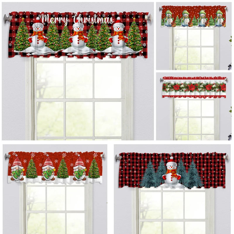 Christmas Window Curtain Christmas Valance Decoration Bedroom in USA