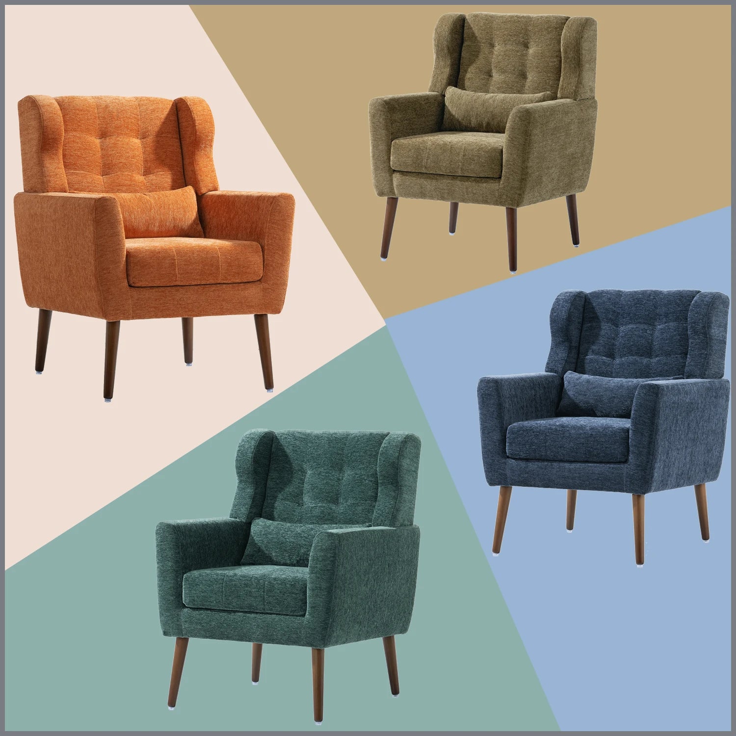 Modern Accent Chair,Chenille Arm Chair Living Room,in USA.