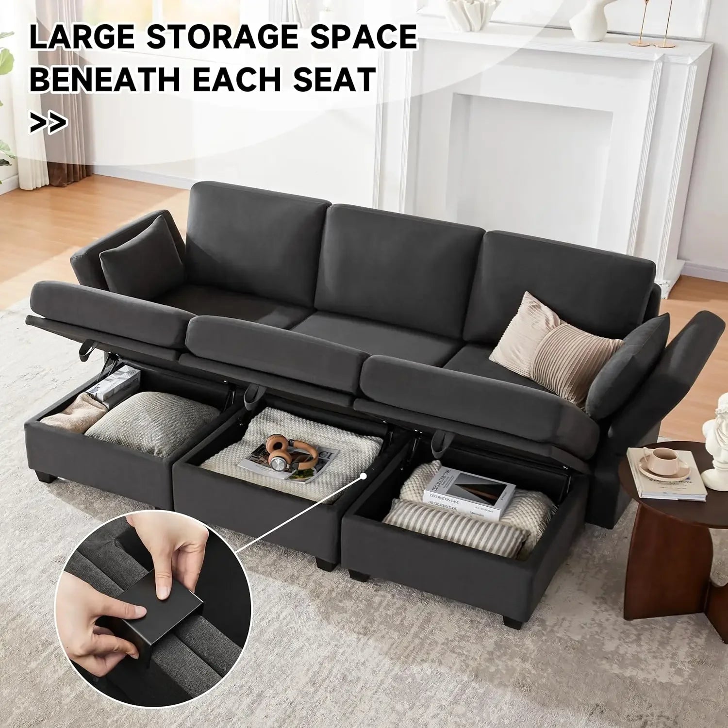 Modular Sectional Sleeper Sofa, Sectional Couch Reversible IN USA.