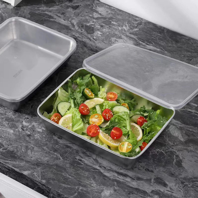 Stainless Steel Refrigerator Food Storage Box With Plastic in USA.